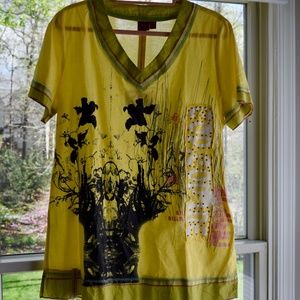 Cop Copine FRE yellow graphic tunic L/XL/44